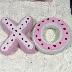 Pink and White XO Plush Pillows